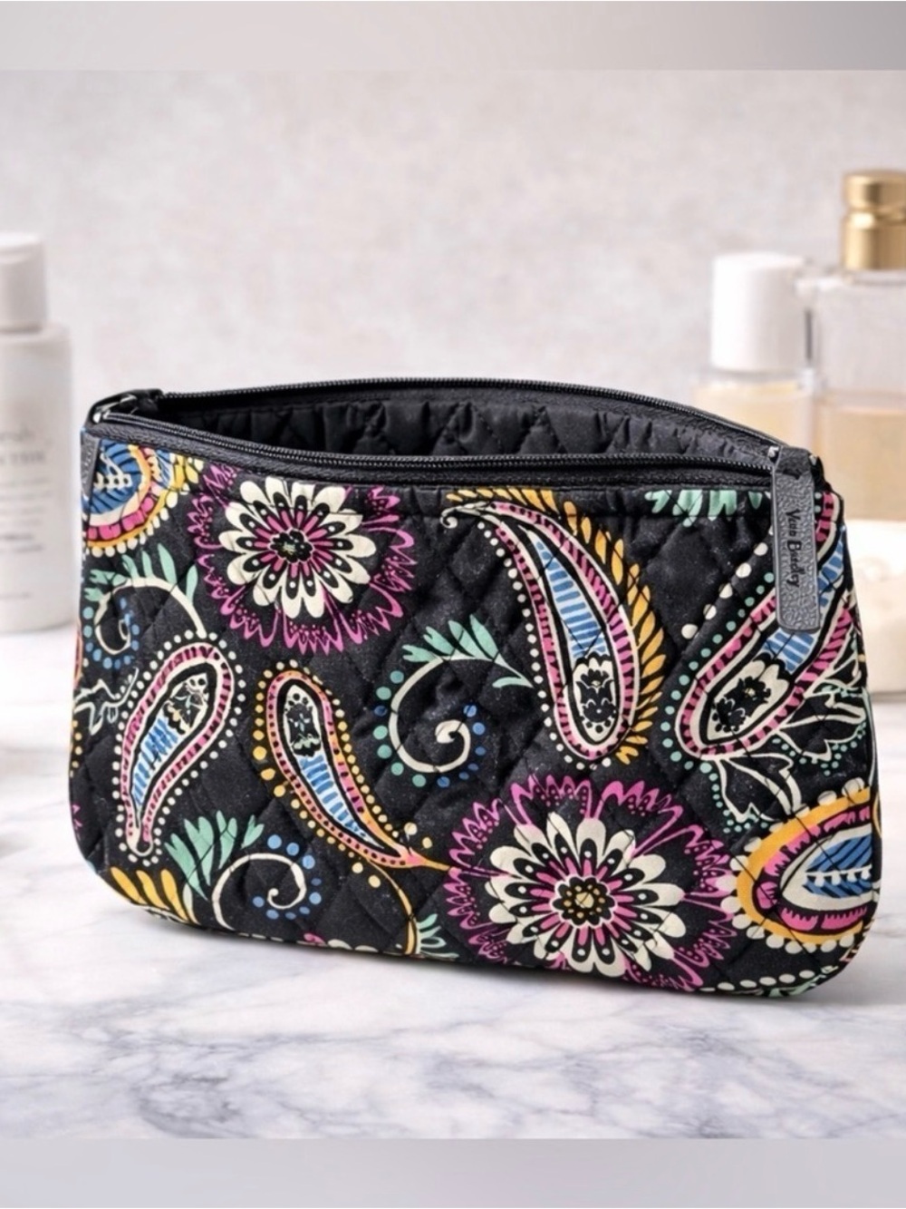 Vera Bradley Quilted Paisley Zipper Pouch Clutch Cosmetic Bag